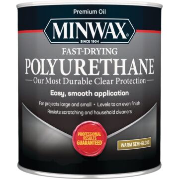 Minwax Semi-Gloss Fast-Drying Interior Polyurethane, 1 Qt.