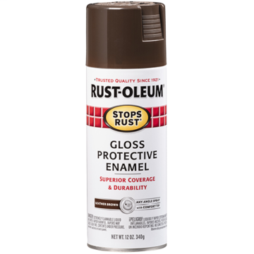 Stops Rust® Spray Paint and Rust Prevention - Protective Enamel Spray Paint - 12 oz. Spray - Leather Brown