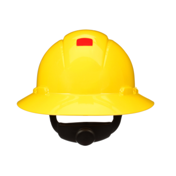 3M ™ SecureFit™ Full Brim Hard Hat H-802SFR-UV, Yellow, 4-Point Pressure Diffusion Ratchet Suspension, with UVicator, 20 ea/Case