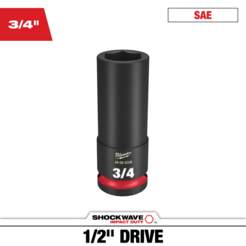 Milwaukee SHOCKWAVE™ Impact Duty 1/2" Drive 3/4" Deep 6 Point Socket