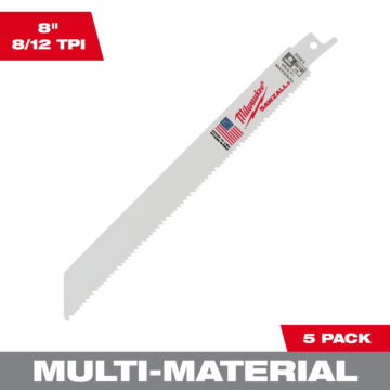 Milwaukee 8" 8/12 TPI SAWZALL® Blade for Multi-Material (5 PK)