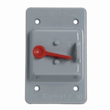 Vertical Mount Toggle Switch Box Cover, Length 4.75 Inches, Width 3 Inches, Material Polycarbonate, Color Gray, Pack of 10