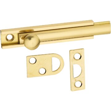 National Gallery Series 3 In. Polished Brass Door Surface Bolt
