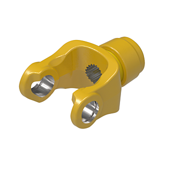 AB8,AW24 series yoke with 1 3/8-21 spline bore and safety slide lock connection