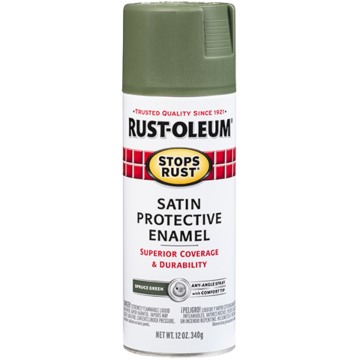 Stops Rust® Spray Paint and Rust Prevention - Protective Enamel Spray Paint - 12 oz. Spray - Satin Spruce Green