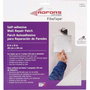 FibaTape 8 In. x 8 In. Wall & Ceiling Self-Adhesive Drywall Patch