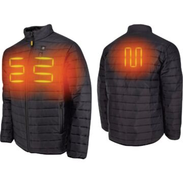 DEWALT Men's Black Puffer Heated Jacket Kit, L