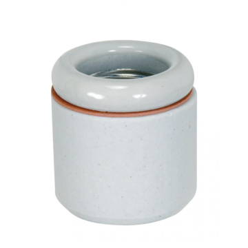 2 Piece Keyless Porcelain Socket With Fiber And 1/8 IP Slip Hole, Unglazed, 660W, 250V