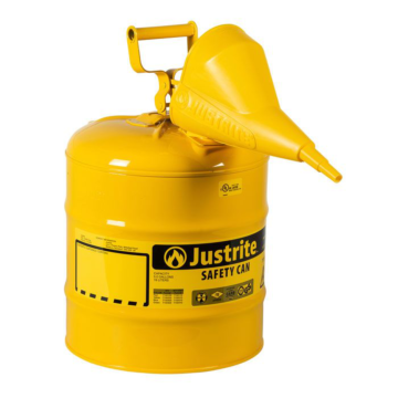 5 Gallon Steel Safety Can for Diesel, Type I, Funnel, Flame Arrester, Yellow - 7150210
