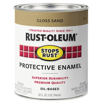Stops Rust® Spray Paint and Rust Prevention - Protective Enamel Brush-On Paint - Quart Gloss - Gloss Sand