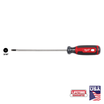 Milwaukee 3/16" Cabinet 6" Cushion Grip Screwdriver (USA)
