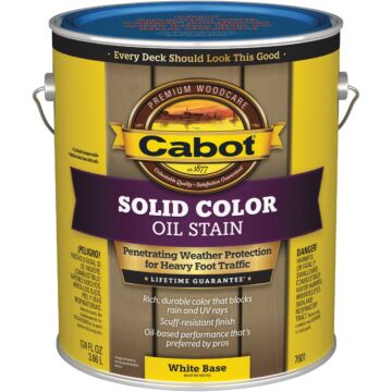 Cabot VOC Solid Color Oil Deck Stain, White Base, 1 Gal.