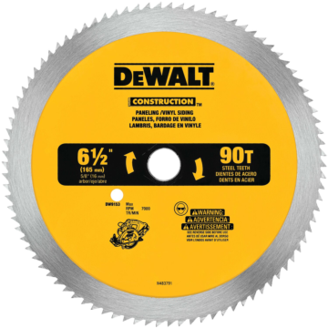 Dewalt DEWALT 6-1/2-Inch Circular Saw Blade For Paneling/Vinyl, 90-Tooth