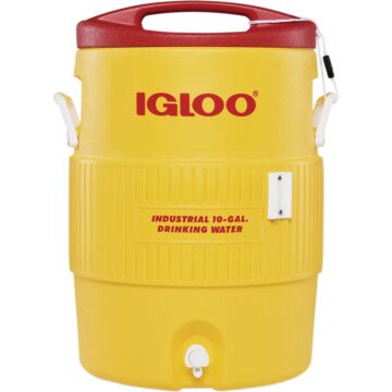 Igloo 10 Gal. Yellow Industrial Water Jug with Cup Dispenser Bracket