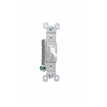 Pass & Seymour TradeMaster Grounding Toggle Switch, White 660WG