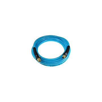 Flexeel Hose, 1/4" x 25', 1/4" MPT Reusable Strain Relief Fittings, Transparent Blue
