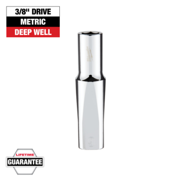 Milwaukee 3/8" Drive 9mm Metric Deep Socket with FOUR FLAT™ Sides