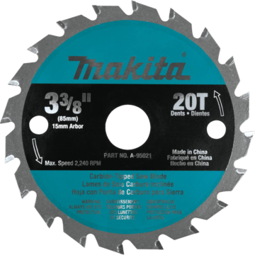 Makita 3-3/8" 20T Carbide-Tipped Circular Saw Blade, General Purpose