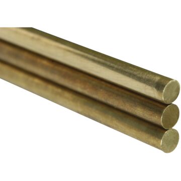 K&S .114, .081, & .072 In. x 12 In. Solid Brass Rod (3-Count)