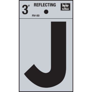 Hy-Ko Vinyl 3 In. Reflective Adhesive Letter, J