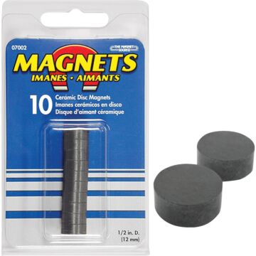 Master Magnetics 1/2 in. Multi-Pole Ceramic Magnetic Disc (10-Pack)