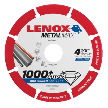 Lenox LENOX Cutting Wheel, Diamond Edge, 4-1/2-Inch