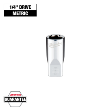 Milwaukee 1/4" Drive 8mm Metric Socket with FOUR FLAT™ Sides