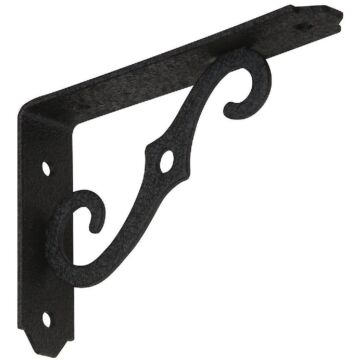 National 152 5 In. D. x 3-1/2 In. H. Black Steel Ornamental Shelf Bracket/Plant Hanger