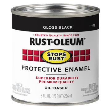 Stops Rust® Spray Paint and Rust Prevention - Protective Enamel Brush-On Paint - Half-Pint Gloss - Gloss Black