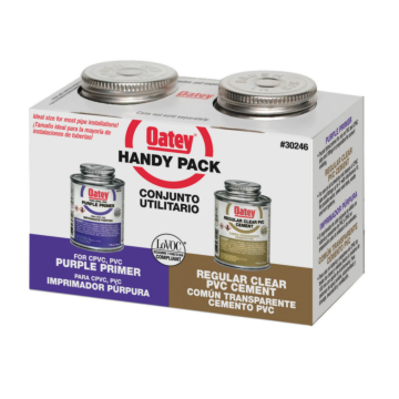 Oatey® 4 oz. PVC Regular Clear Cement and Purple Primer Handy Pack