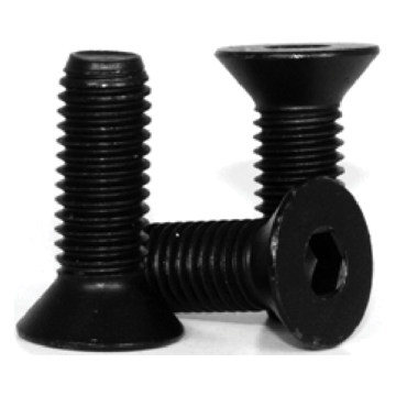 Flat Socket Cap Screw, M12-1.75, 30mm, Coarse Thread, 12.9 Alloy, Thermal Black Oxide