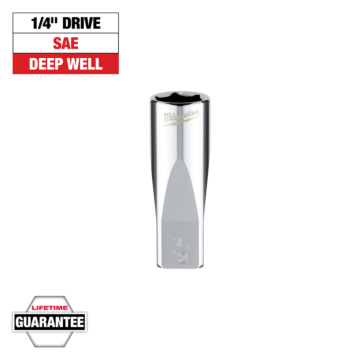 Milwaukee 1/4" Drive 1/2" SAE Deep Socket with FOUR FLAT™ Sides