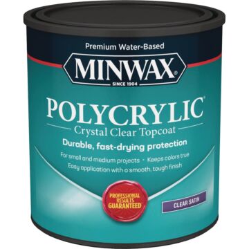 Minwax Polycrylic 1 Qt. Satin Water Based Protective Finish