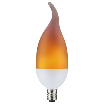 2 Watt LED Flame Bulb; B11; Candelabra base; 120 Volt