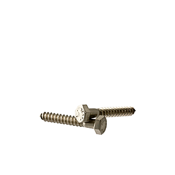 Hex Lag Screw, Coarse Thread, 1/4"-10, 1.25" Length, Stainless Steel A2 (18-8)