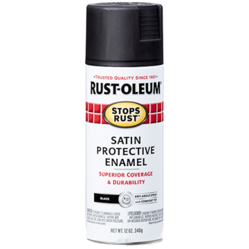 Stops Rust® Spray Paint and Rust Prevention - Protective Enamel Spray Paint - 12 oz. Spray - Satin Black