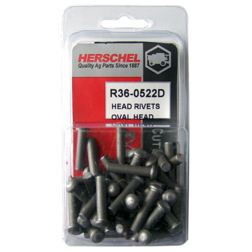 15/16 in Size #5-1/2 Oval Head Rivet Specifications Zinc Plated Section Rivet