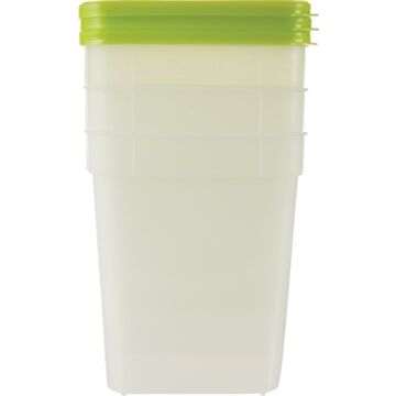 Stor Keeper 1 Qt. Clear Square Freezer Food Storage Container with Lids (3-Pack)