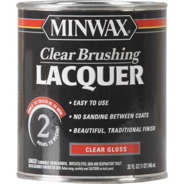 Minwax Gloss Clear Brushing Lacquer, 1 Qt.