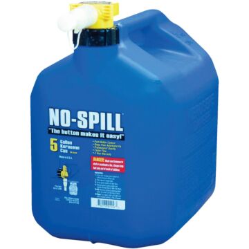 No-Spill 5 Gal. Plastic Kerosene Fuel Can, Blue
