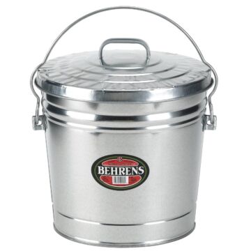 Behrens 6 Gal. Silver Galvanized Garbage Trash Can Pail with Lid