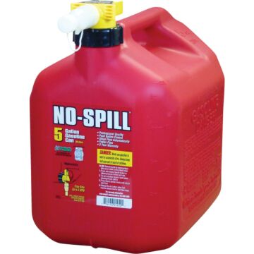 No-Spill 5 Gal. Plastic Gasoline Fuel Can, Red