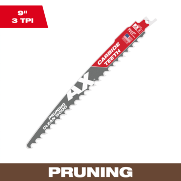Milwaukee 9" 3 TPI AX™ with Carbide Teeth SAWZALL® Blade for Pruning (1 PK)