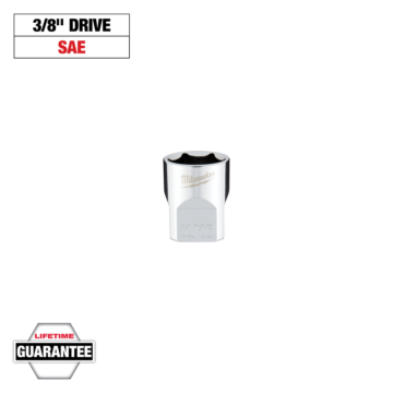 Milwaukee 3/8" Drive 11/16" SAE Socket with FOUR FLAT™ Sides