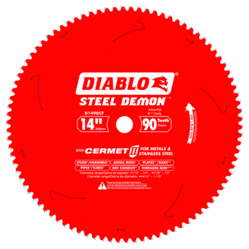 14 in. x 90 Tooth Steel Demon Cermet II Saw Blade for Metals and Stainless Steel