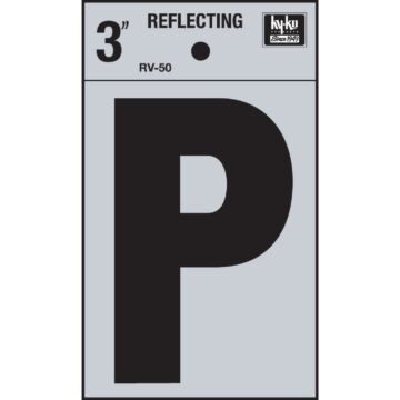 Hy-Ko Vinyl 3 In. Reflective Adhesive Letter, P