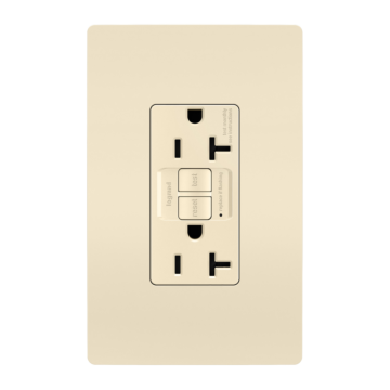 radiant® 20A Duplex Self-Test GFCI Receptacles with SafeLock® Protection, Light Almond CC