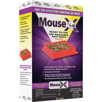 MouseX Disposable Mouse Pre-Measured Bait Tray (4-Pack)