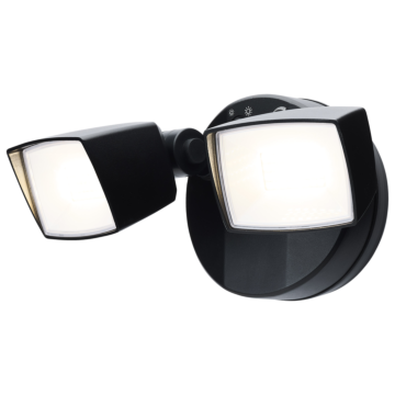Satco LED Security Light - Dual Head - Field Selectable - Black Finish