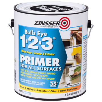 Zinsser® - Bulls Eye 1-2-3® Water-Base Primer - 1 Gallon - Primer-White